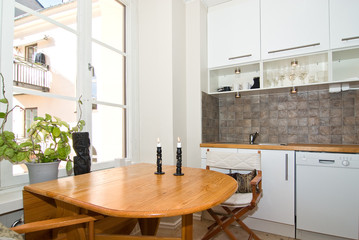 kitchen-table with candlesticks