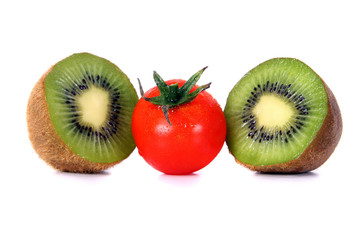 Fototapeta na wymiar Tomato And Kiwi