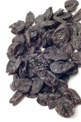 object on white food prunes close up