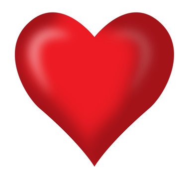 red heart in white background