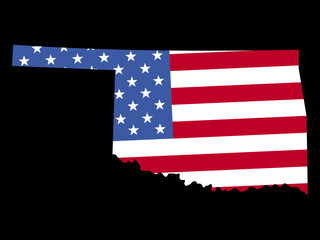 Naklejka premium Map of Oklahoma with flag