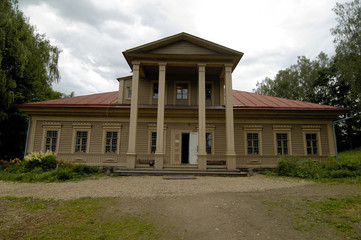 The main building in Flyonovo, old russian village-museum.
