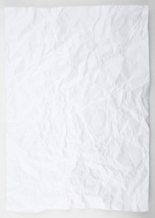 Crushed sheet of white paper