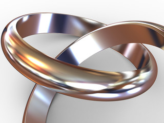 Wedding rings. 3d