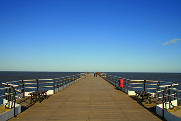 walking on a pier
