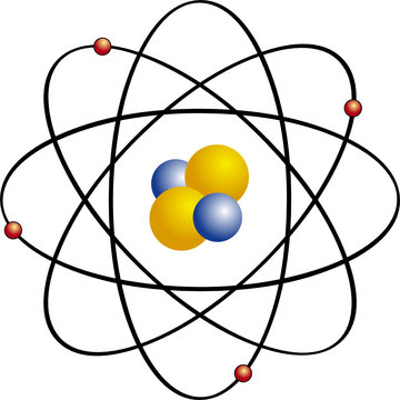 atom diagram with orbiting electrons clip art preview