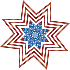 American flag on star