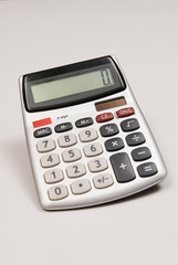 an office calculator on a white background