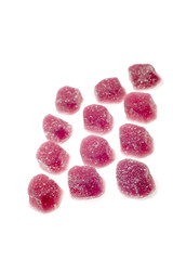 object on white food fruit drops