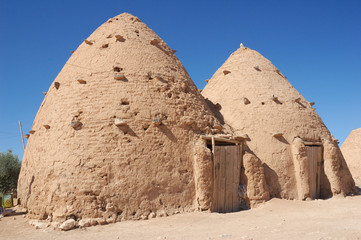 Syria, village - old clay house