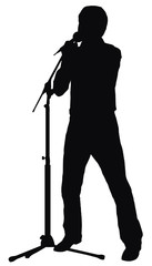silhouette of the singer