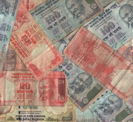 Indian currency collage