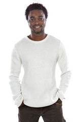 Attractive african man a over white background