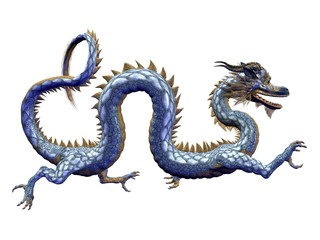 Chinese Blue Dragon - Horizontal