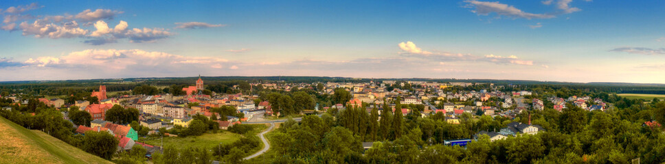 Fototapeta na wymiar Panoramic view to the small town