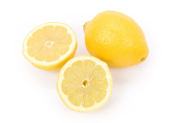Yellow Lemons with white background