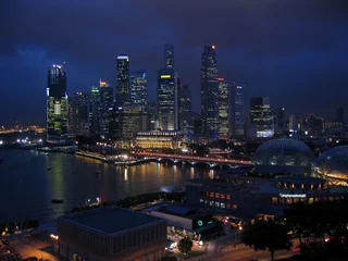 Zelfklevend Fotobehang Singapore skyline at night © Allan Proudfoot