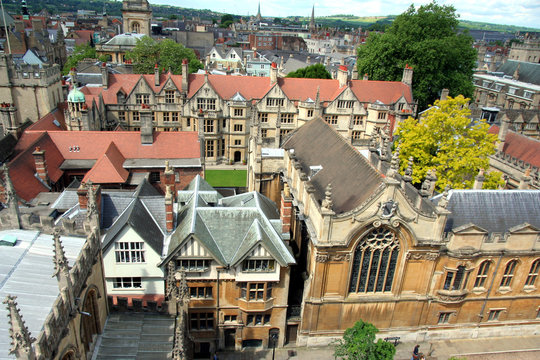 Oxford University Brasenose And Lincoln College From Above