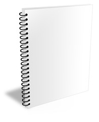 Blank spiral notebook closed but empty ebook cover