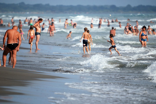 Crowd On Beach