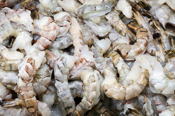 Raw king prawns