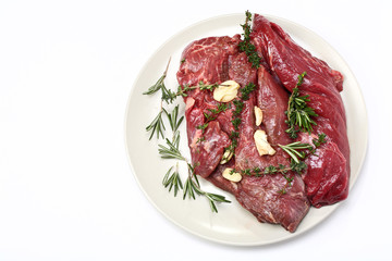 Veal fillet with aromatic herbs (thyme, garlic and rosemary)