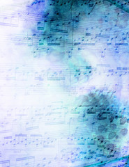 Musik, Notenblatt mit abstraktem Hintergrund