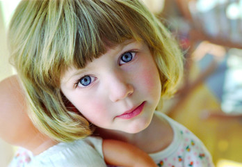 close-up portrait of little girl