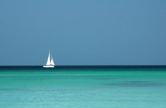 sailboat on a tropical sea