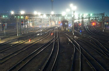 Railway station tracks perspective