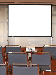 konferenz mit overhead projektor
