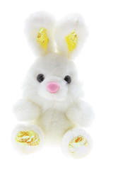 Easter Toy Bunny on White Background