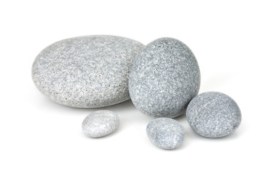 Some stones on the white background.