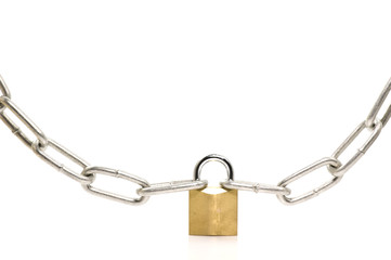 Padlock and chains