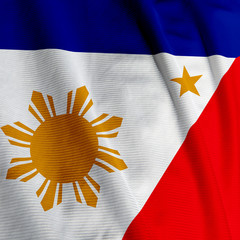 Close up of the Filipino flag, square image - 6134711