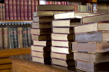 Stack old books