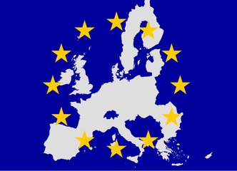 bandeira e mapa da união europeia