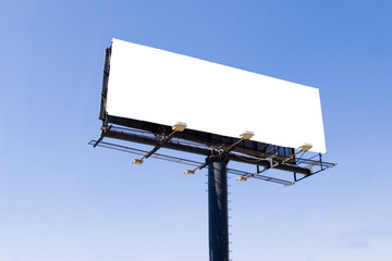white billboard advertise with clouds "put your ad here"