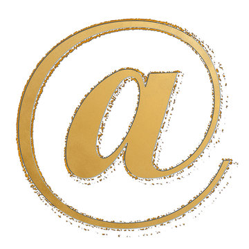 At-Zeichen - @ - mit Goldspritzer