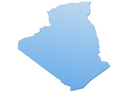 Carte de l'algérie bleu