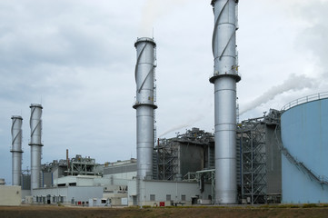 Power plant chimneys in Southern Philippines