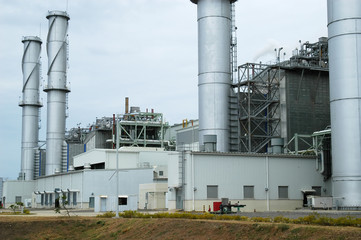 Power plant chimneys in Southern Philippines