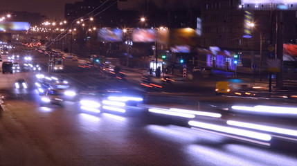 Fototapeta na wymiar Cars at night