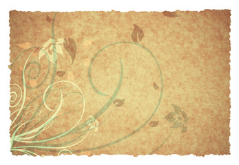 old paper background with colorful ornaments for your designs