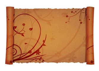 old scroll page background with ornaments 