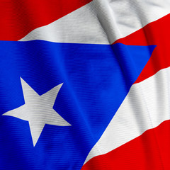 Close up of the Puerto Rican flag, square image