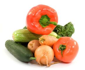 delicious fresh vegetables studio isolated