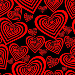Seamlessly vector wallpaper valentine with hearts