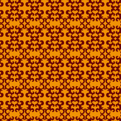 Seamless orange ornament vector pattern