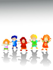 kids playing; group of happy children